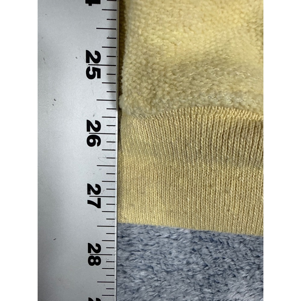 Straight Down Mens Yellow Fleece Quarter Button Pullover Mock Neck Made in USA L - Picture 12 of 12
